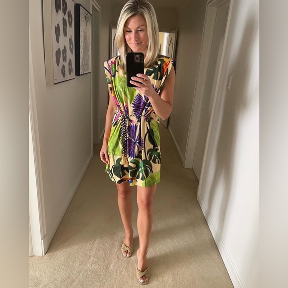 NWT Farm Rio Sand Macaw Jungle Organic Cotton T-Shirt Dress - Picture 14 of 14